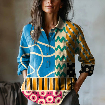 VIVIANA | Elegante en Geometrische Blouse
