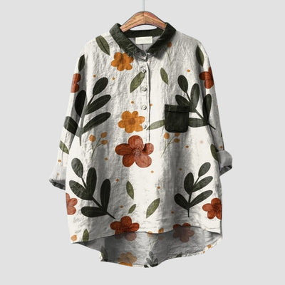 CLARISSA | Oversized Bloemenblouse in Natuurlijke en Authentieke Stijl